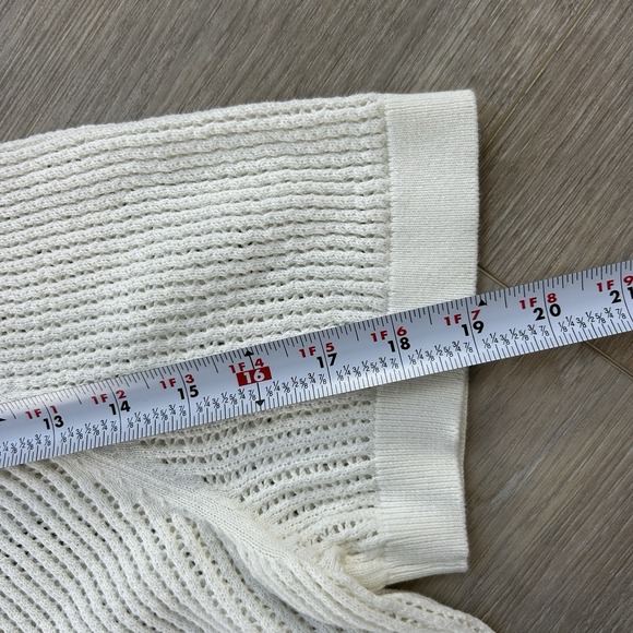 Suitsupply Crochet Polo Mens XXL Off White Open Collar Buttonless Knit Cotton - Picture 9 of 9